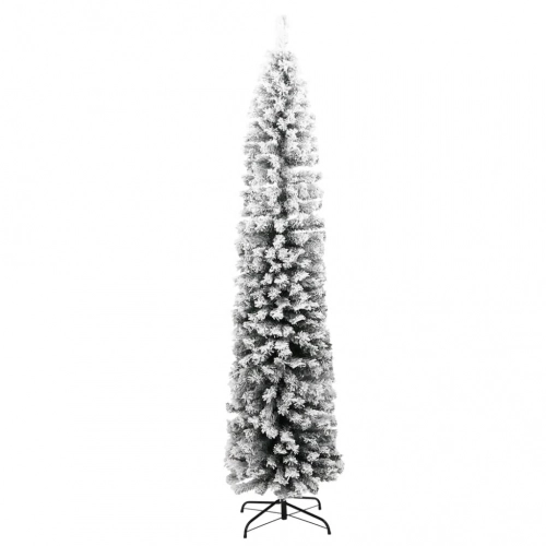 Mākslīgā Ziemassvētku Egle Ar Sniegu, Šaura, Zaļa, 180 Cm, Pvc Vidaxl