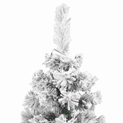 Mākslīgā Ziemassvētku Egle Ar Sniegu, Šaura, Zaļa, 180 Cm, Pvc Vidaxl