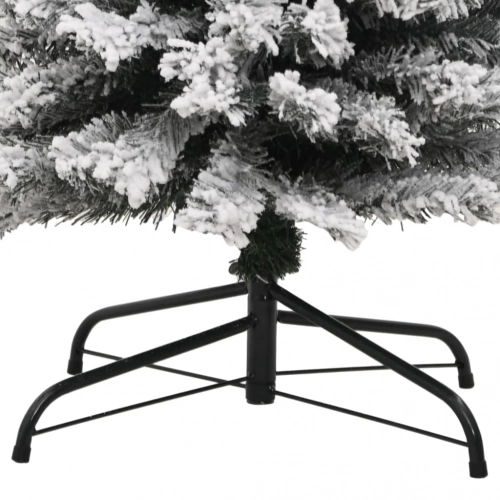 Mākslīgā Ziemassvētku Egle Ar Sniegu, Šaura, Zaļa, 210 Cm, Pvc Vidaxl