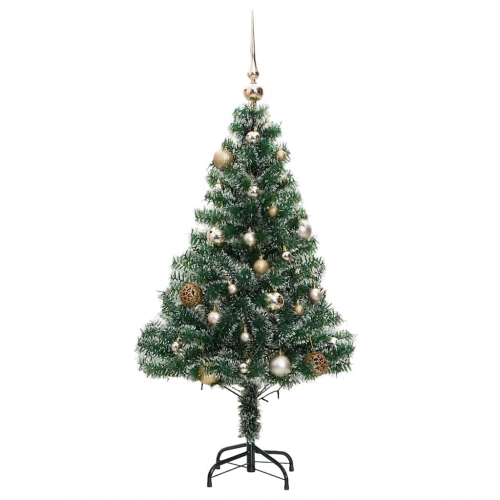 Mākslīgā Ziemassvētku Egle Ar Sniegu Un 150 Led, 120 Cm Vidaxl