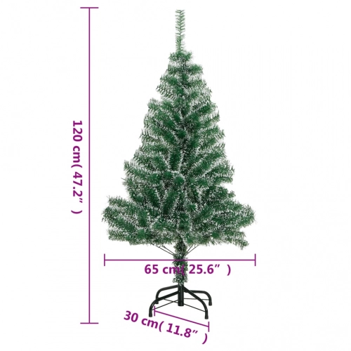 Mākslīgā Ziemassvētku Egle Ar Sniegu, Zaļa, 120 Cm Vidaxl
