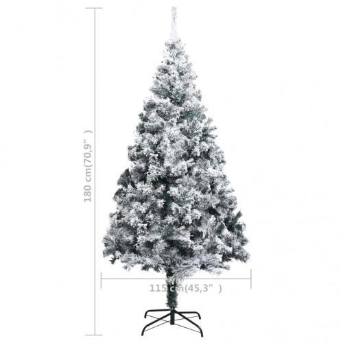 Mākslīgā Ziemassvētku Egle Ar Sniegu, Zaļa, 180 Cm, Pvc Vidaxl