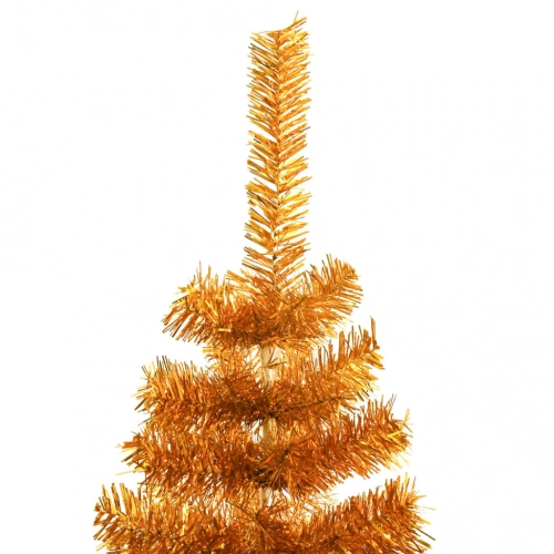 Mākslīgā Ziemassvētku Egle Ar Statīvu, 120 Cm, Zeltaina, Pet Vidaxl