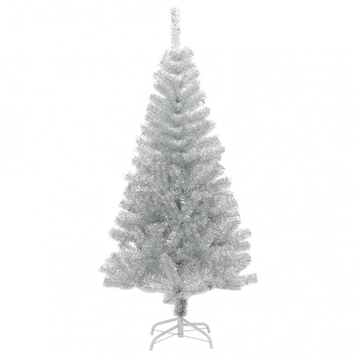 Mākslīgā Ziemassvētku Egle Ar Statīvu, 150 Cm, Sudrabaina, Pet Vidaxl