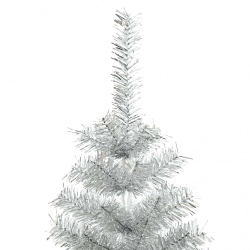 Mākslīgā Ziemassvētku Egle Ar Statīvu, 150 Cm, Sudrabaina, Pet Vidaxl