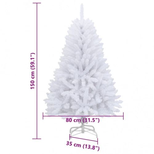 Mākslīgā Ziemassvētku Egle Ar Statīvu, Balta, 150 Cm Vidaxl