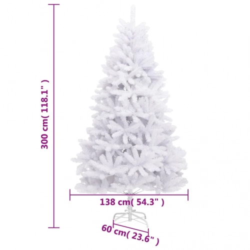 Mākslīgā Ziemassvētku Egle Ar Statīvu, Balta, 300 Cm Vidaxl