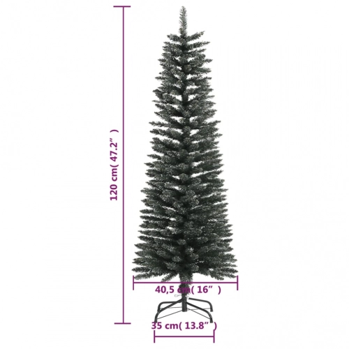 Mākslīgā Ziemassvētku Egle Ar Statīvu, Šaura, 120 Cm, Zaļa, Pvc Vidaxl