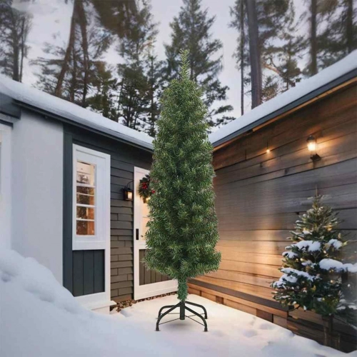 Mākslīgā Ziemassvētku Egle Ar Statīvu, Šaura, 270 Cm, Pvc Vidaxl