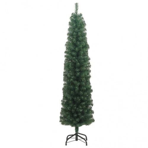 Mākslīgā Ziemassvētku Egle Ar Statīvu, Šaura, Zaļa, 180 Cm, Pvc Vidaxl