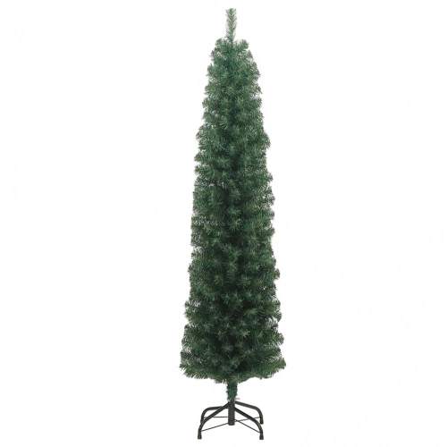 Mākslīgā Ziemassvētku Egle Ar Statīvu, Šaura, Zaļa, 240 Cm, Pvc Vidaxl