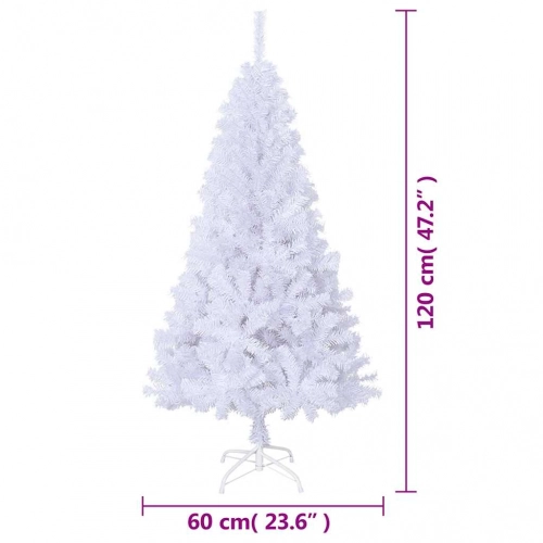 Mākslīgā Ziemassvētku Egle, Biezi Zari, Balta, 120 Cm, Pvc Vidaxl