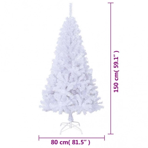 Mākslīgā Ziemassvētku Egle, Biezi Zari, Balta, 150 Cm, Pvc Vidaxl