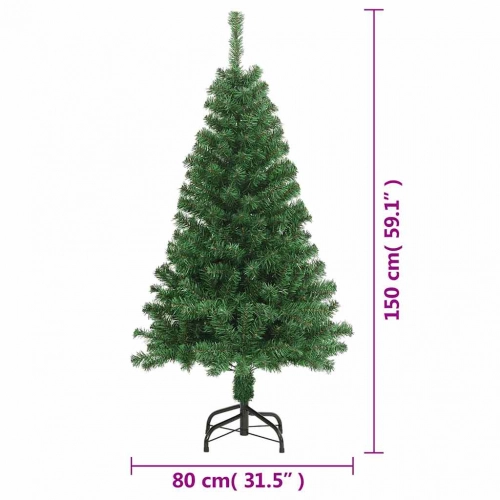 Mākslīgā Ziemassvētku Egle, Biezi Zari, Zaļa, 150 Cm, Pvc Vidaxl