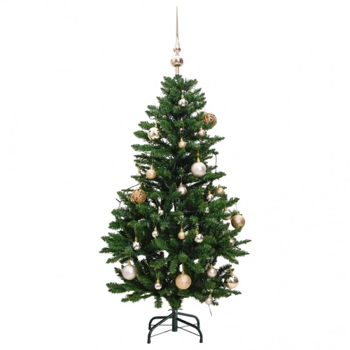 Mākslīgā Ziemassvētku Egle, Bumbiņu Komplekts, 120 Cm, 150 Led Vidaxl