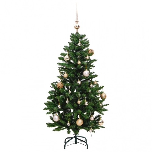 Mākslīgā Ziemassvētku Egle, Bumbiņu Komplekts, 150 Cm, 150 Led Vidaxl