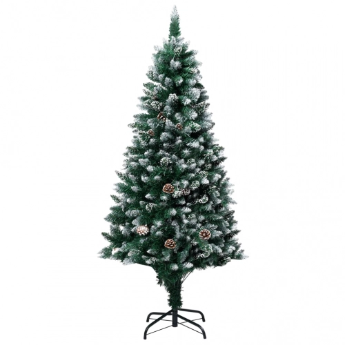 Mākslīgā Ziemassvētku Egle, Čiekuri, Balts Sniegs, 150 Cm Vidaxl