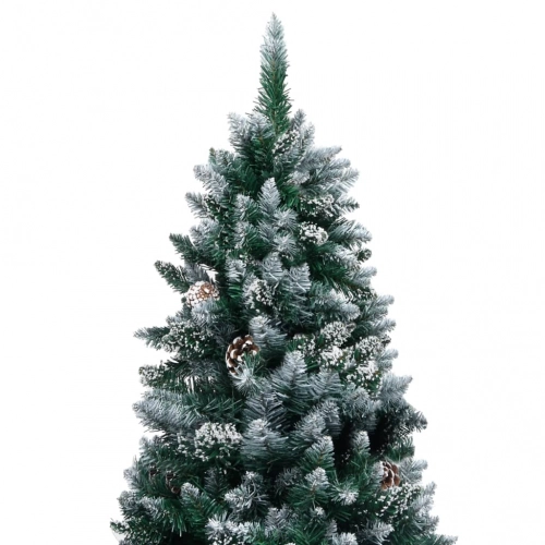Mākslīgā Ziemassvētku Egle, Čiekuri, Balts Sniegs, 180 Cm Vidaxl