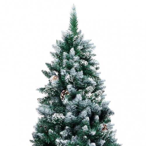 Mākslīgā Ziemassvētku Egle, Čiekuri, Balts Sniegs, 210 Cm Vidaxl
