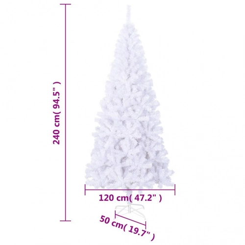 Mākslīgā Ziemassvētku Egle L, 240 Cm, Balta Vidaxl
