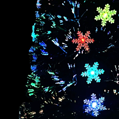 Mākslīgā Ziemassvētku Egle, Led, Melna, 150 Cm, Optiskā Šķiedra Vidaxl