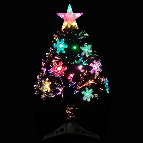 Mākslīgā Ziemassvētku Egle, Led, Melna, 64 Cm, Optiskā Šķiedra Vidaxl