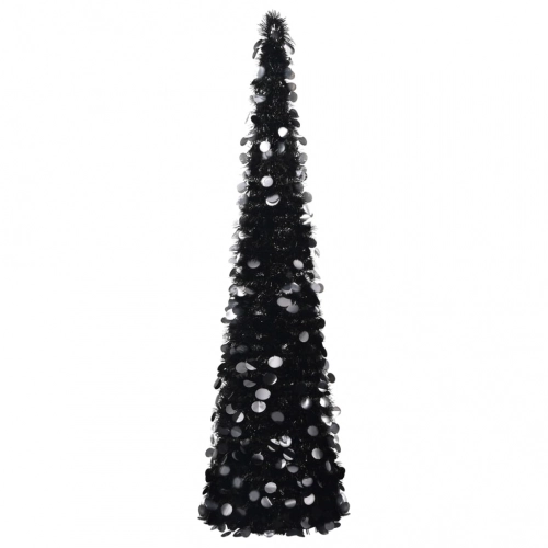 Mākslīgā Ziemassvētku Egle, Saliekama, Melna, 150 Cm, Pet Vidaxl