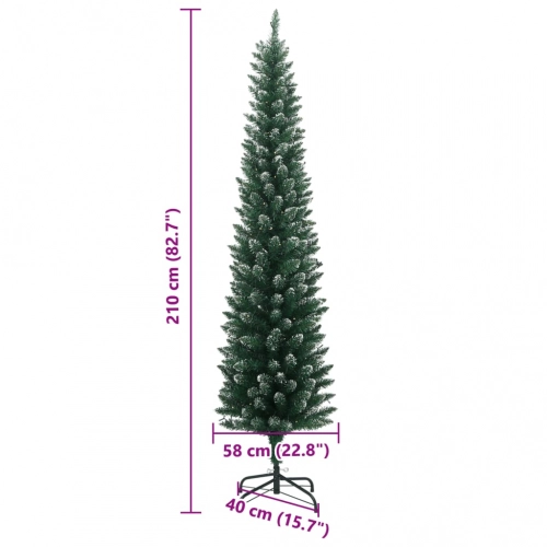 Mākslīgā Ziemassvētku Egle, Šaura, 210 Cm, 300 Led Vidaxl
