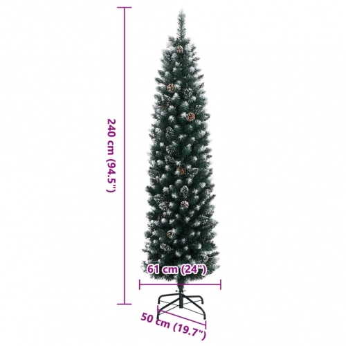 Mākslīgā Ziemassvētku Egle, Šaura, 240 Cm, 300 Led Vidaxl