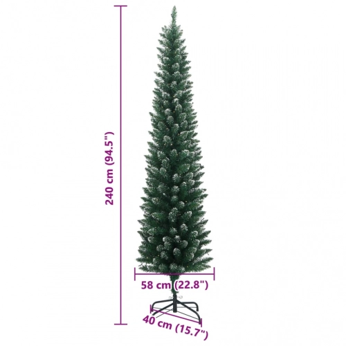 Mākslīgā Ziemassvētku Egle, Šaura, 240 Cm, 300 Led Vidaxl