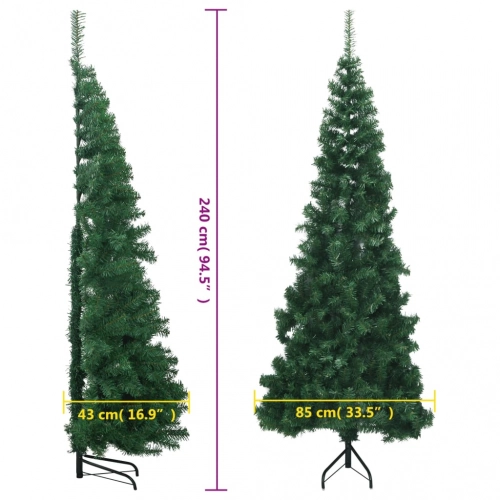 Mākslīgā Ziemassvētku Egle, Stūra, Zaļa, 240 Cm, Pvc Vidaxl