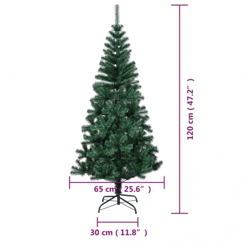 Mākslīgā Ziemassvētku Egle, Zaigojoši Zaru Gali, Zaļa, 120 Cm Vidaxl