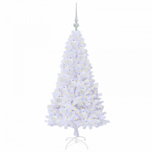 Mākslīgā Ziemassvētku Eglīte Balts 120 Cm Pvc Un Tērauds Vidaxl