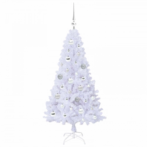 Mākslīgā Ziemassvētku Eglīte Balts 120 Cm Pvc Un Tērauds Vidaxl