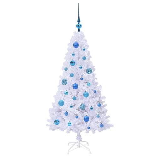 Mākslīgā Ziemassvētku Eglīte Balts 120 Cm Pvc Un Tērauds Vidaxl