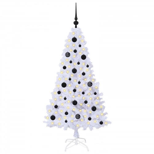 Mākslīgā Ziemassvētku Eglīte Balts 150 Cm Pvc Un Tērauds Vidaxl