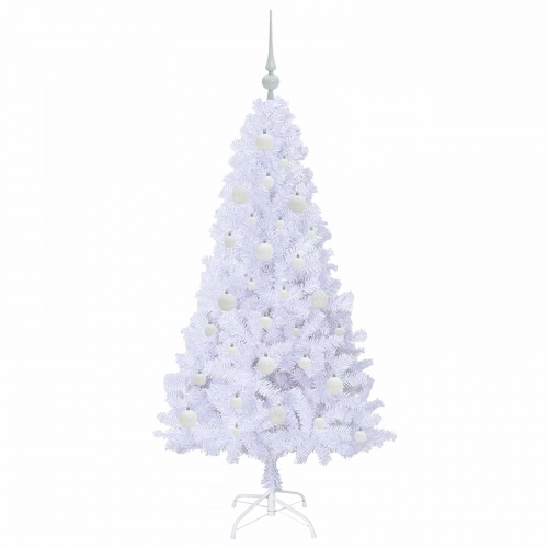 Mākslīgā Ziemassvētku Eglīte Balts 150 Cm Pvc Un Tērauds Vidaxl