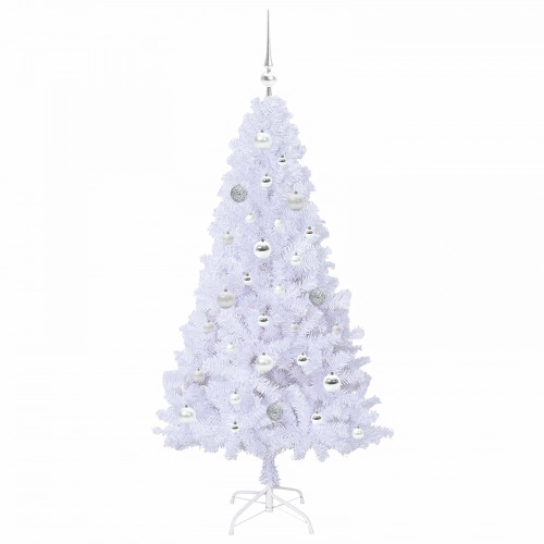 Mākslīgā Ziemassvētku Eglīte Balts 150 Cm Pvc Un Tērauds Vidaxl