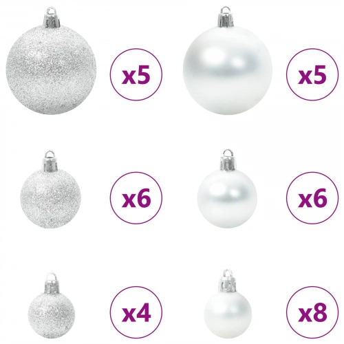 Mākslīgā Ziemassvētku Eglīte Balts 150 Cm Pvc Un Tērauds Vidaxl