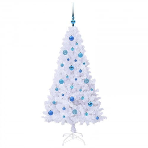 Mākslīgā Ziemassvētku Eglīte Balts 150 Cm Pvc Un Tērauds Vidaxl