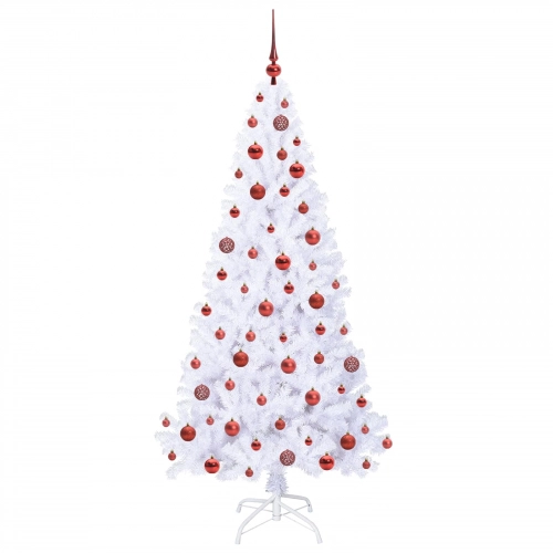 Mākslīgā Ziemassvētku Eglīte Balts 180 Cm Pvc Un Tērauds Vidaxl