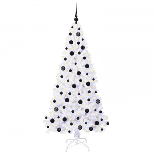 Mākslīgā Ziemassvētku Eglīte Balts 180 Cm Pvc Un Tērauds Vidaxl