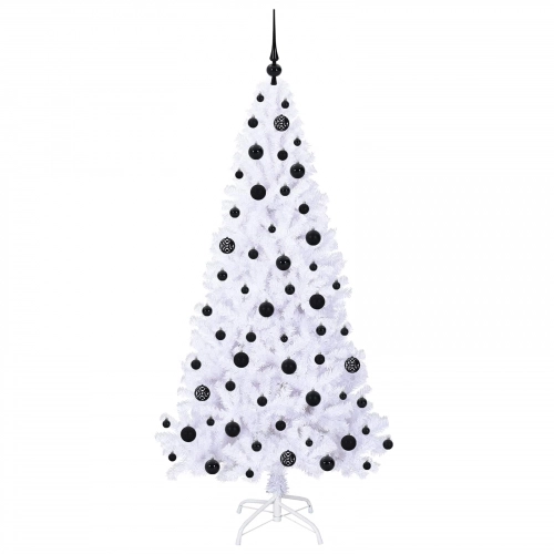 Mākslīgā Ziemassvētku Eglīte Balts 180 Cm Pvc Un Tērauds Vidaxl