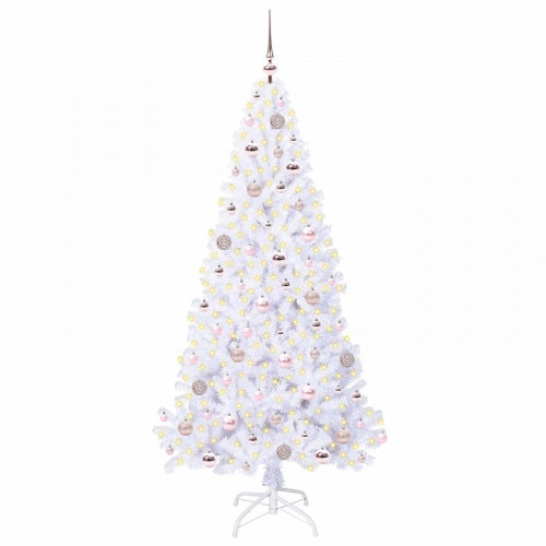 Mākslīgā Ziemassvētku Eglīte Balts 180 Cm Pvc Un Tērauds Vidaxl