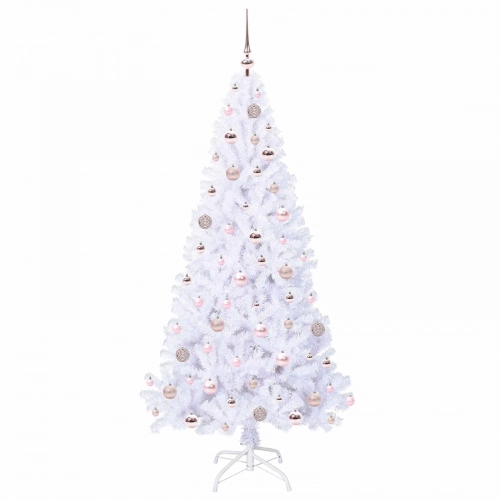 Mākslīgā Ziemassvētku Eglīte Balts 180 Cm Pvc Un Tērauds Vidaxl