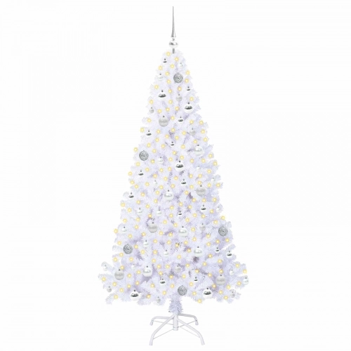 Mākslīgā Ziemassvētku Eglīte Balts 180 Cm Pvc Un Tērauds Vidaxl