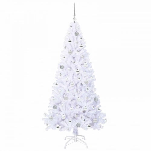 Mākslīgā Ziemassvētku Eglīte Balts 180 Cm Pvc Un Tērauds Vidaxl