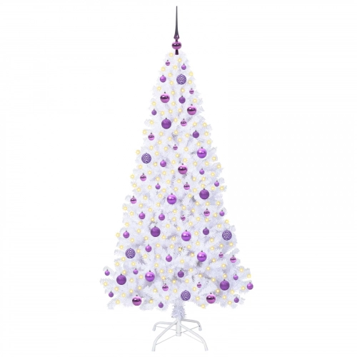 Mākslīgā Ziemassvētku Eglīte Balts 180 Cm Pvc Un Tērauds Vidaxl