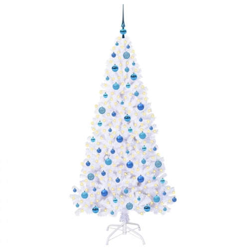 Mākslīgā Ziemassvētku Eglīte Balts 180 Cm Pvc Un Tērauds Vidaxl