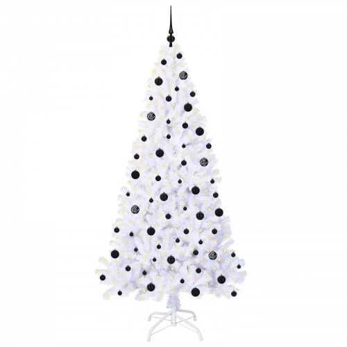 Mākslīgā Ziemassvētku Eglīte Balts 210 Cm Pvc Un Tērauds Vidaxl